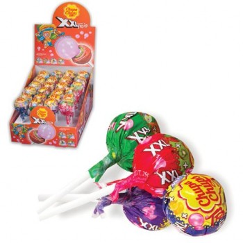 Карамель CHUPA CHUPS 40 шт. (Чупа-Чупс) "XXL Trio" с жевательной резинкой, ассорти, 29 г, 59609