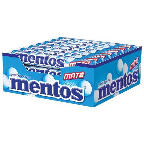 Жевательное драже MENTOS 48 шт. (Ментос) &quot;Мята&quot;, 37 г, 3340