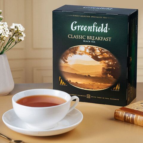 Чай GREENFIELD &quot;Classic Breakfast&quot; черный, 100 пакетиков в конвертах по 2 г, 0582