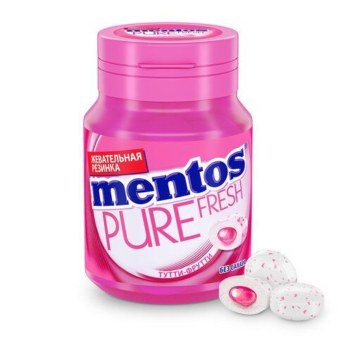 Жевательная резинка MENTOS Pure Fresh "Тутти-Фрутти" с экстрактом зеленого чая, 54 г, 39248
