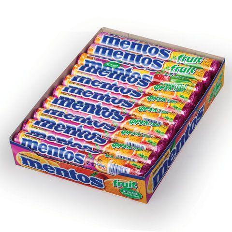Жевательное драже MENTOS 48 шт. (Ментос) &quot;Фруктовый&quot;, 37 г, 253