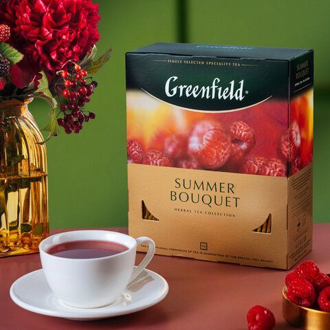 Чай GREENFIELD &quot;Summer Bouquet&quot; фруктовый, 100 пакетиков в конвертах по 2 г, 0878-09
