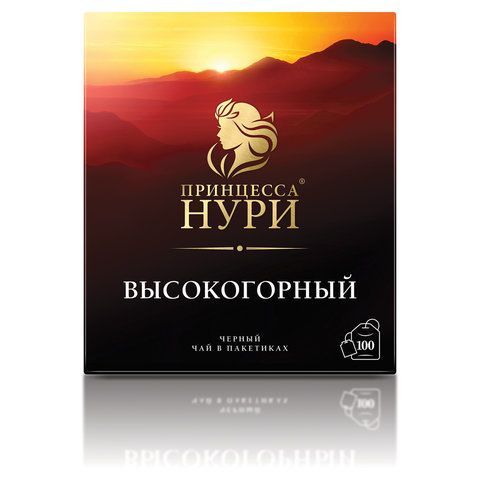 Чай ПРИНЦЕССА НУРИ &quot;Высокогорный&quot; черный, 100 пакетиков по 2 г, 0201-18-А6