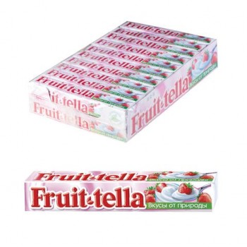 Жевательная конфета FRUITTELLA 42 шт. (Фруттелла) "Клубничный йогурт", 41 г, 86785
