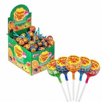 Карамель CHUPA CHUPS 100 шт. (Чупа-Чупс) фруктовая с соком + кола, 12 г, 61888