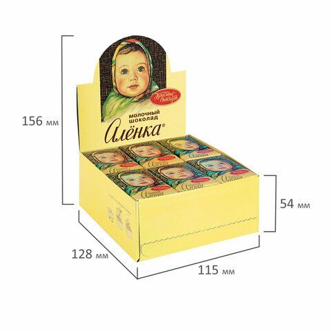 Шоколад КРАСНЫЙ ОКТЯБРЬ 42 шт. &quot;Аленка&quot;, 15 г, в шоубоксе, КО07747