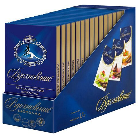 Шоколад БАБАЕВСКИЙ &quot;Вдохновение&quot;, классический, в стиках, 100 г, картонная упаковка, ББ08830