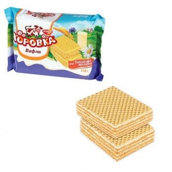 Вафли РОТ ФРОНТ 3 шт. "Коровка" со вкусом топленого молока, 150 г, РФ06638