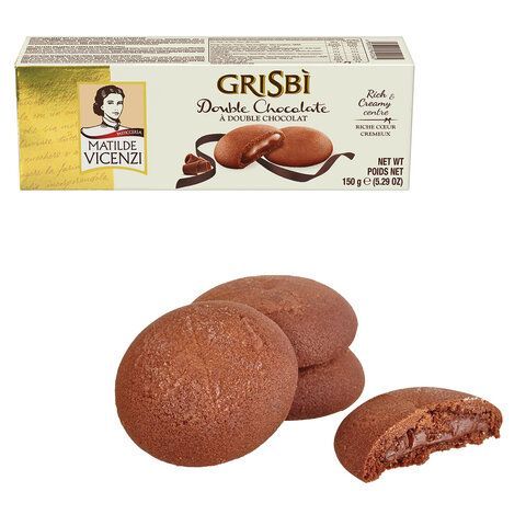 Печенье GRISBI (Гризби) &quot;Chocolate&quot;, с начинкой из шоколадного крема, 150 г, Италия, 13827