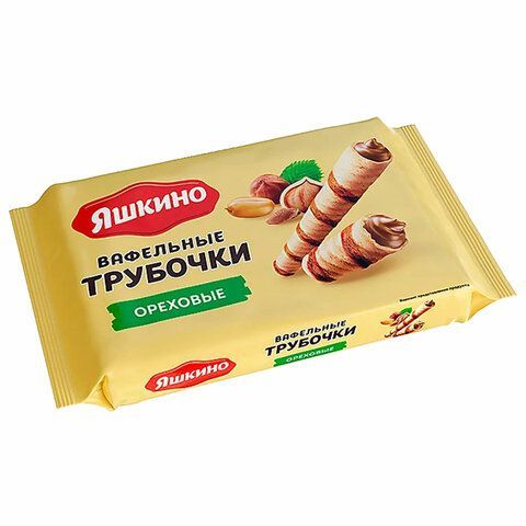 Вафельные трубочки ЯШКИНО &quot;Ореховые&quot; с ореховой начинкой, 190 г, КВ328