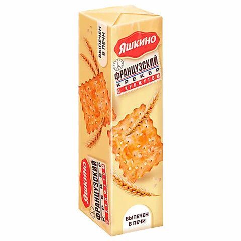 Печенье-крекер ЯШКИНО 2 шт. &quot;Французский&quot;, с кокосовой стружкой и кунжутом, 185 г, МГ219