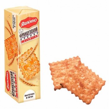 Печенье-крекер ЯШКИНО 2 шт. "Французский", с кокосовой стружкой и кунжутом, 185 г, МГ219