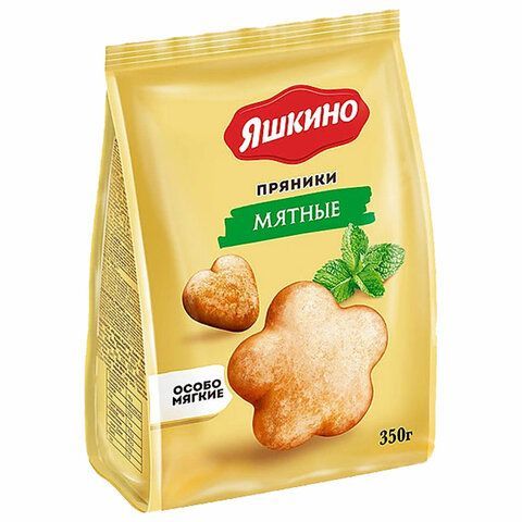 Пряники ЯШКИНО &quot;Мятные&quot; мягкие в сахарной глазури, 350 г, ЯП902