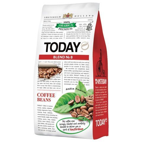 Кофе в зернах TODAY &quot;Blend № 8&quot; 800 г, арабика 100%, НИДЕРЛАНДЫ, ТО80004003