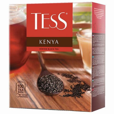 Чай TESS &quot;Kenya&quot; черный кенийский, 100 пакетиков в конвертах по 2 г, 1264-09