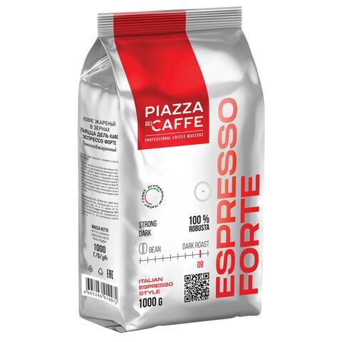 Кофе в зернах PIAZZA DEL CAFFE &quot;Espresso Forte&quot; 1 кг, 1097-06