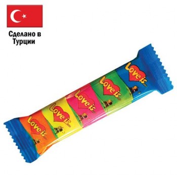 Жевательная резинка LOVE IS 40 шт. ассорти вкусов, 21 г (5 штук по 4,2 г), 70471