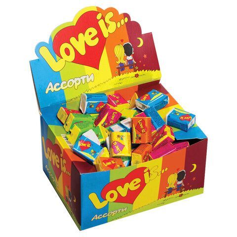 Жевательная резинка LOVE IS 100 шт. ассорти вкусов, 4,2 г, 47149