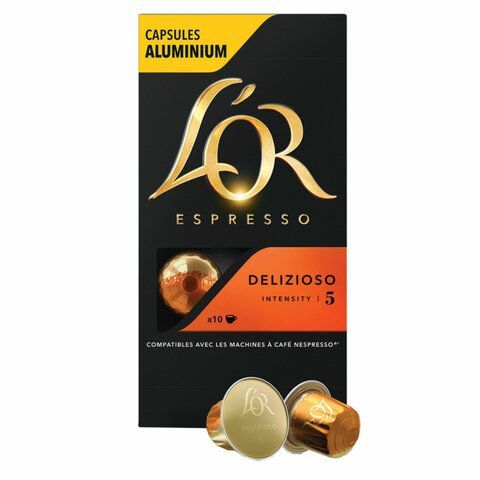 Кофе в алюминиевых капсулах L'OR &quot;Espresso Delizioso&quot; для кофемашин Nespresso, 10 порций, ФРАНЦИЯ, 4028608