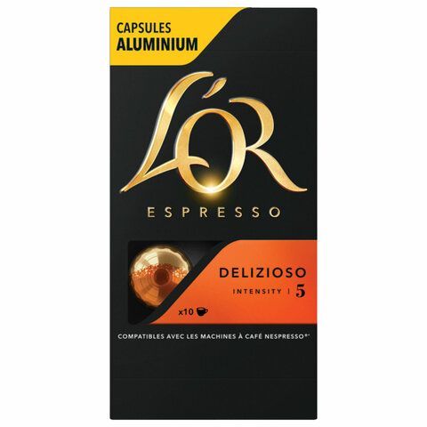 Кофе в алюминиевых капсулах L'OR &quot;Espresso Delizioso&quot; для кофемашин Nespresso, 10 порций, ФРАНЦИЯ, 4028608