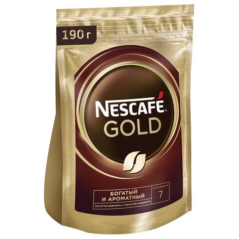 Кофе молотый в растворимом NESCAFE &quot;Gold&quot; 190 г, сублимированный, 12403031