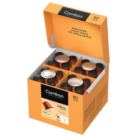 Кофе в капсулах 80 порций для Nespresso, COFFESSO &quot;Crema Delicato&quot;, арабика 100%, 101737