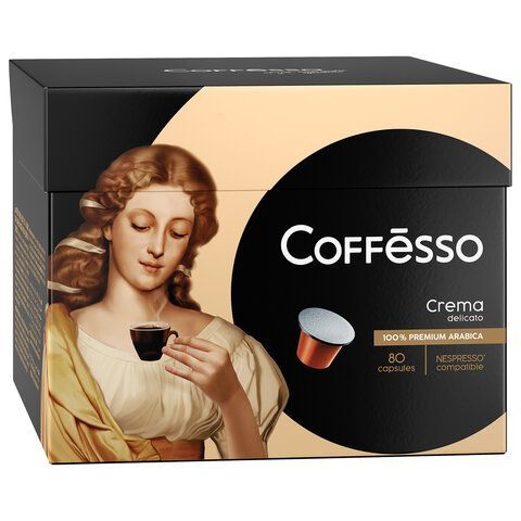 Кофе в капсулах 80 порций для Nespresso, COFFESSO &quot;Crema Delicato&quot;, арабика 100%, 101737