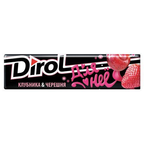 Жевательная резинка DIROL 30 шт. &quot;Со вкусом клубники и черешни&quot;, 10 подушечек, 13,6 г, 58668