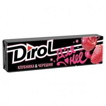 Жевательная резинка DIROL 30 шт. "Со вкусом клубники и черешни", 10 подушечек, 13,6 г, 58668