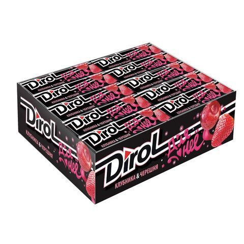 Жевательная резинка DIROL 30 шт. &quot;Со вкусом клубники и черешни&quot;, 10 подушечек, 13,6 г, 58668