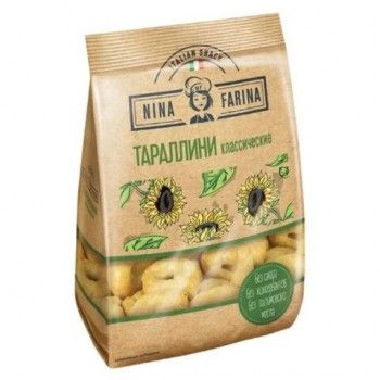 Мини-сушки (тараллини) NINA FARINA 2 шт. классические, 180 г, пакет, ВТ002