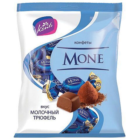 Конфеты шоколадные KONTI &quot;Моне&quot; со вкусом молочного трюфеля, 200 г, пакет, 9663