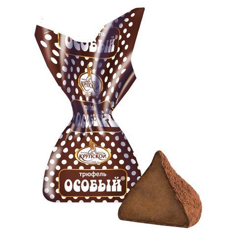 Конфеты шоколадные ФАБРИКА ИМ. КРУПСКОЙ "Особый трюфель", обсыпанный какао, 1000 г, пакет, 40585