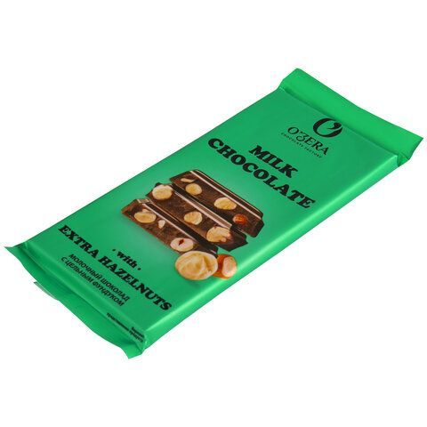 Шоколад O'ZERA &quot;Milk &amp; Extra Hazelnut&quot; молочный, с цельным фундуком, 90 г, ПШ526
