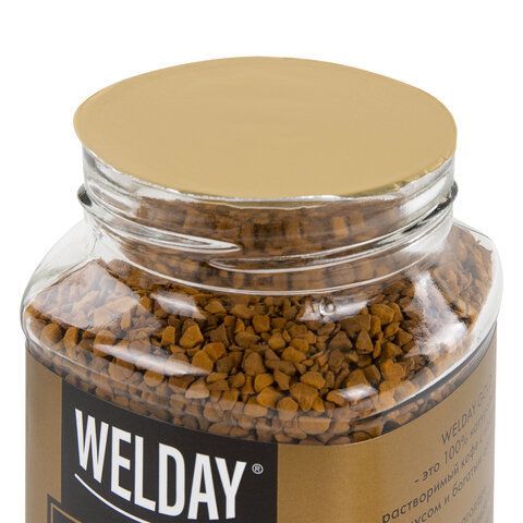 Кофе растворимый WELDAY &quot;GOLD&quot; 190 г, стеклянная банка, сублимированный, 622674