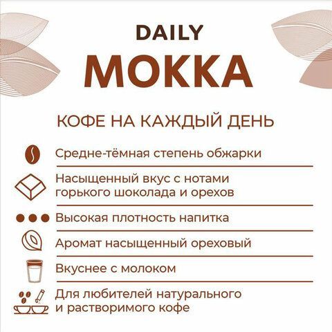 Кофе молотый Poetti &quot;Mokka&quot; 250 г, 18102