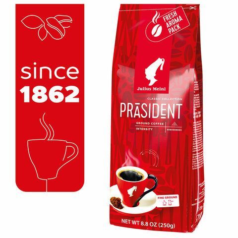 Кофе молотый JULIUS MEINL &quot;Prasident Classic Collection&quot; 250 г, ИТАЛИЯ, 75504