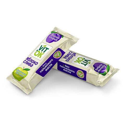 Конфеты VITOK &quot;Фруктовая пастила&quot; яблоко, слива, неглазированные, 500 г, пакет, 2818