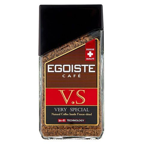 Кофе растворимый EGOISTE &quot;V.S&quot; 100 г, стеклянная банка, сублимированный, ШВЕЙЦАРИЯ, EG10009007