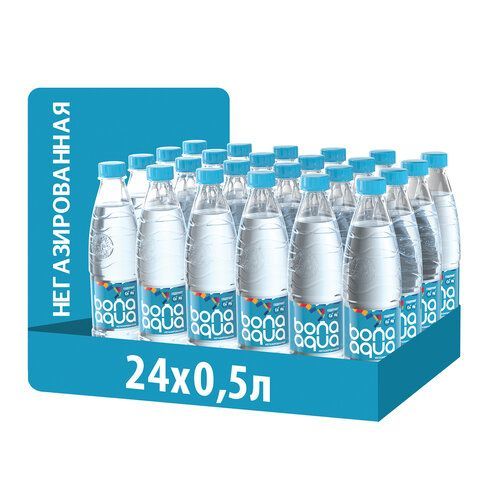 Вода негазированная питьевая BONA AQUA 24 шт. 0,5 л, 2418501