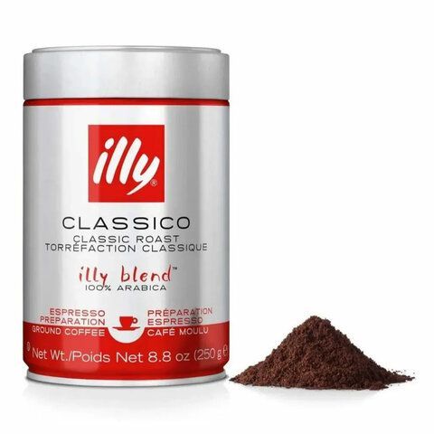 Кофе молотый ILLY &quot;Classico&quot; 250 г в жестяной банке, арабика 100%, ИТАЛИЯ, 43