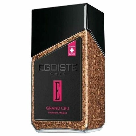 Кофе растворимый EGOISTE &quot;Grand Cru&quot; 95 г, стеклянная банка, сублимированный, ШВЕЙЦАРИЯ, EG10006006
