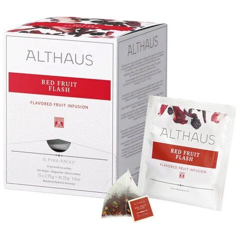 Чай ALTHAUS &quot;Red Fruit Flash&quot; фруктовый, 15 пирамидок по 2,75 г, ГЕРМАНИЯ, TALTHL-P00010