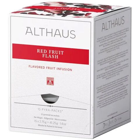Чай ALTHAUS &quot;Red Fruit Flash&quot; фруктовый, 15 пирамидок по 2,75 г, ГЕРМАНИЯ, TALTHL-P00010