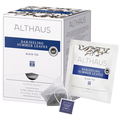 Чай ALTHAUS &quot;Darjeeling Summer&quot; черный, 15 пирамидок по 2,75 г, ГЕРМАНИЯ, TALTHL-P00003