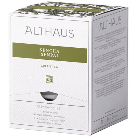 Чай ALTHAUS &quot;Sencha Senpai&quot; зеленый, 15 пирамидок по 2,75 г, ГЕРМАНИЯ, TALTHL-P00005