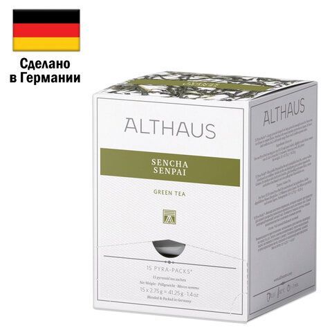 Чай ALTHAUS &quot;Sencha Senpai&quot; зеленый, 15 пирамидок по 2,75 г, ГЕРМАНИЯ, TALTHL-P00005