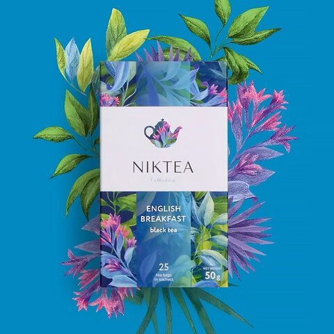Чай NIKTEA &quot;English Breakfast&quot; черный, 25 пакетиков в конвертах по 2 г, TALTHA-DP0082