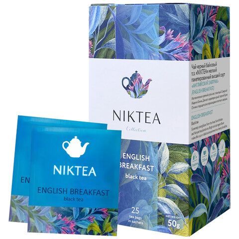 Чай NIKTEA &quot;English Breakfast&quot; черный, 25 пакетиков в конвертах по 2 г, TALTHA-DP0082