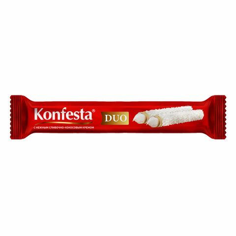 Конфеты KONFESTA 12 шт. DUO со сливочно-кокосовым кремом, вафельные, 36 г, в шоубоксе